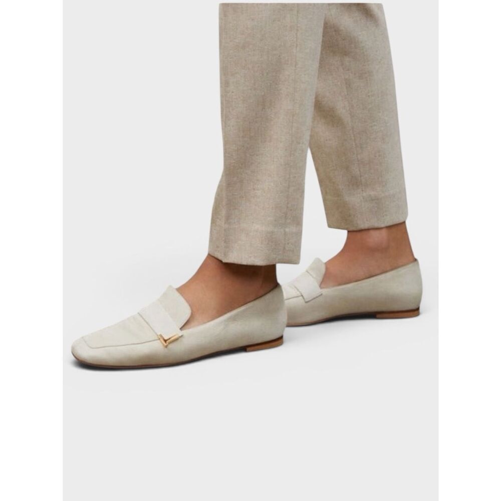 Lafayette 148 New York Eve Square-Toe
Suede Loafers Light Beige EUR 38 US 8